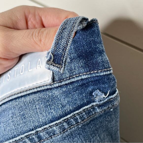 Pistola High Rise Distressed Raw Hem Stretch Skinny Jeans Medium Wash Size 25 - Picture 10 of 10